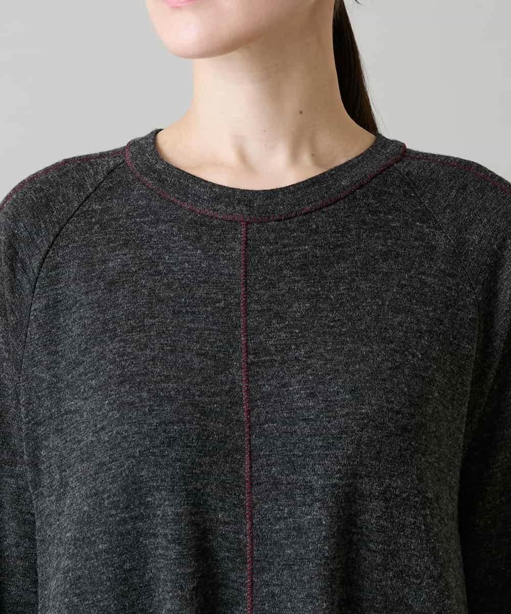RSPAH10590 TRUNK HIROKO KOSHINO(ヒロココシノ) ステッチアクセントAラインワンピース ダークグレー