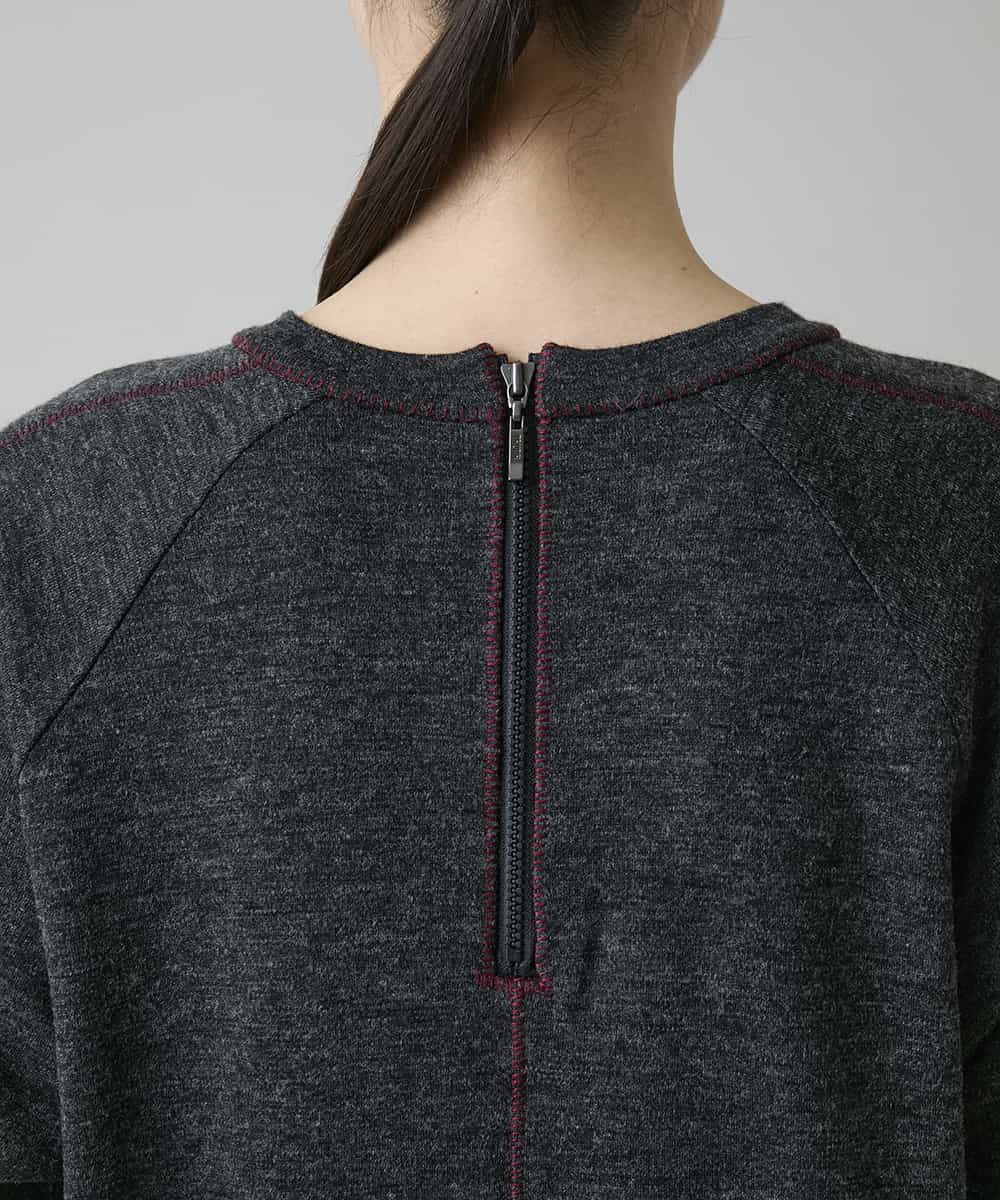 RSPAH10590 TRUNK HIROKO KOSHINO(ヒロココシノ) ステッチアクセントAラインワンピース ダークグレー