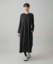 RSPAH10590 TRUNK HIROKO KOSHINO(ヒロココシノ) ステッチアクセントAラインワンピース ダークグレー