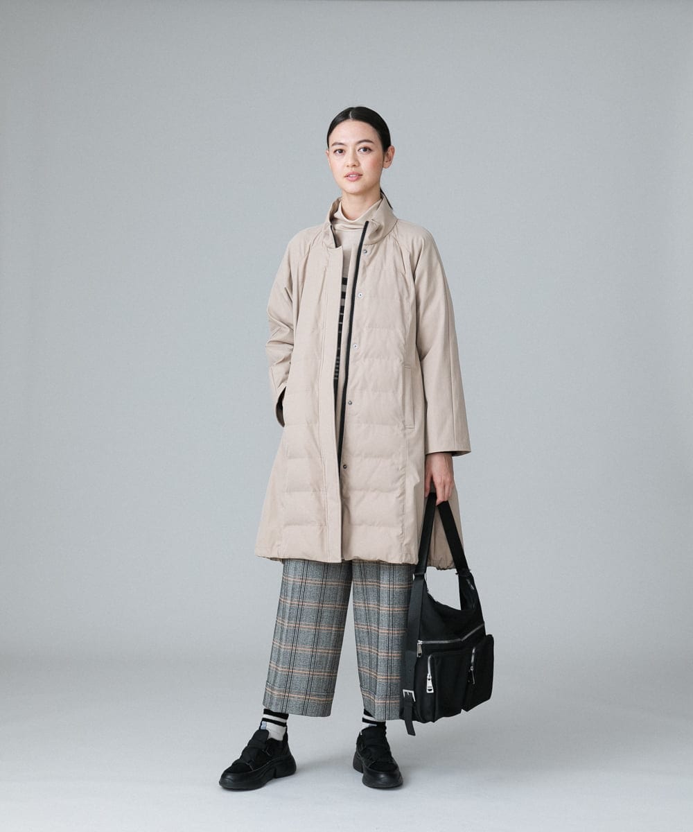 RSPAW15390 TRUNK HIROKO KOSHINO(ヒロココシノ) 【洗える】パネルボーダーハイネックチュニック ベージュ