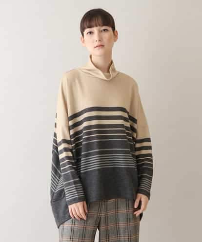 RSPAW15390 TRUNK HIROKO KOSHINO 【洗える】パネルボーダーハイネックチュニック