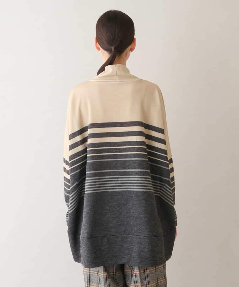 RSPAW15390 TRUNK HIROKO KOSHINO(ヒロココシノ) 【洗える】パネルボーダーハイネックチュニック ベージュ