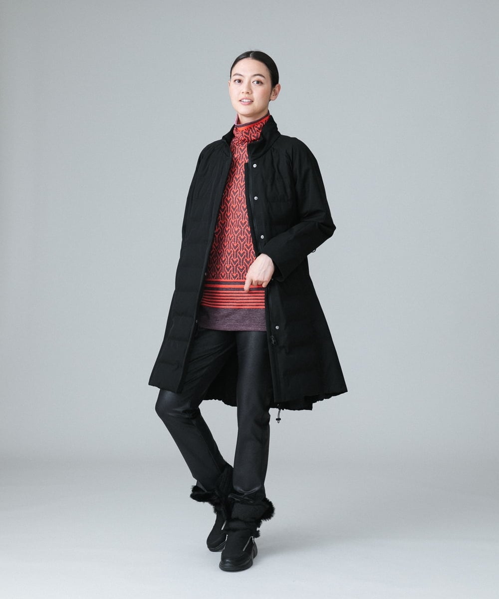 RSPAW16360 TRUNK HIROKO KOSHINO(ヒロココシノ) 【洗える】ジオメトリックボーダーハイネックチュニック ベージュ