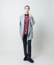 RSPCD04470 TRUNK HIROKO KOSHINO(ヒロココシノ) ハートアニマル柄ボーダーデザインチュニック /洗える レッド