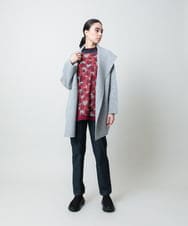 RSPCD04470 TRUNK HIROKO KOSHINO(ヒロココシノ) ハートアニマル柄ボーダーデザインチュニック /洗える レッド