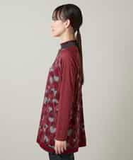 RSPCD04470 TRUNK HIROKO KOSHINO(ヒロココシノ) ハートアニマル柄ボーダーデザインチュニック /洗える レッド