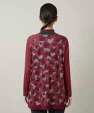 RSPCD04470 TRUNK HIROKO KOSHINO(ヒロココシノ) ハートアニマル柄ボーダーデザインチュニック /洗える レッド