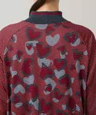 RSPCD04470 TRUNK HIROKO KOSHINO(ヒロココシノ) ハートアニマル柄ボーダーデザインチュニック /洗える レッド