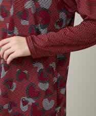 RSPCD04470 TRUNK HIROKO KOSHINO(ヒロココシノ) ハートアニマル柄ボーダーデザインチュニック /洗える レッド