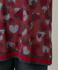 RSPCD04470 TRUNK HIROKO KOSHINO(ヒロココシノ) ハートアニマル柄ボーダーデザインチュニック /洗える レッド