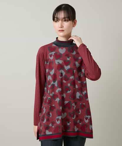 RSPCD04470  ハートアニマル柄ボーダーデザインチュニック /洗える