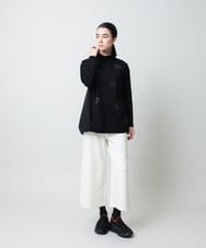 RSPCD10490 TRUNK HIROKO KOSHINO(ヒロココシノ) ハートモチーフドッキングデザインチュニック /日本製/洗える ブラック