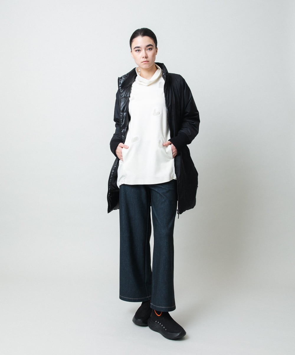 RSPCD10490 TRUNK HIROKO KOSHINO(ヒロココシノ) ハートモチーフドッキングデザインチュニック /日本製/洗える ブラック