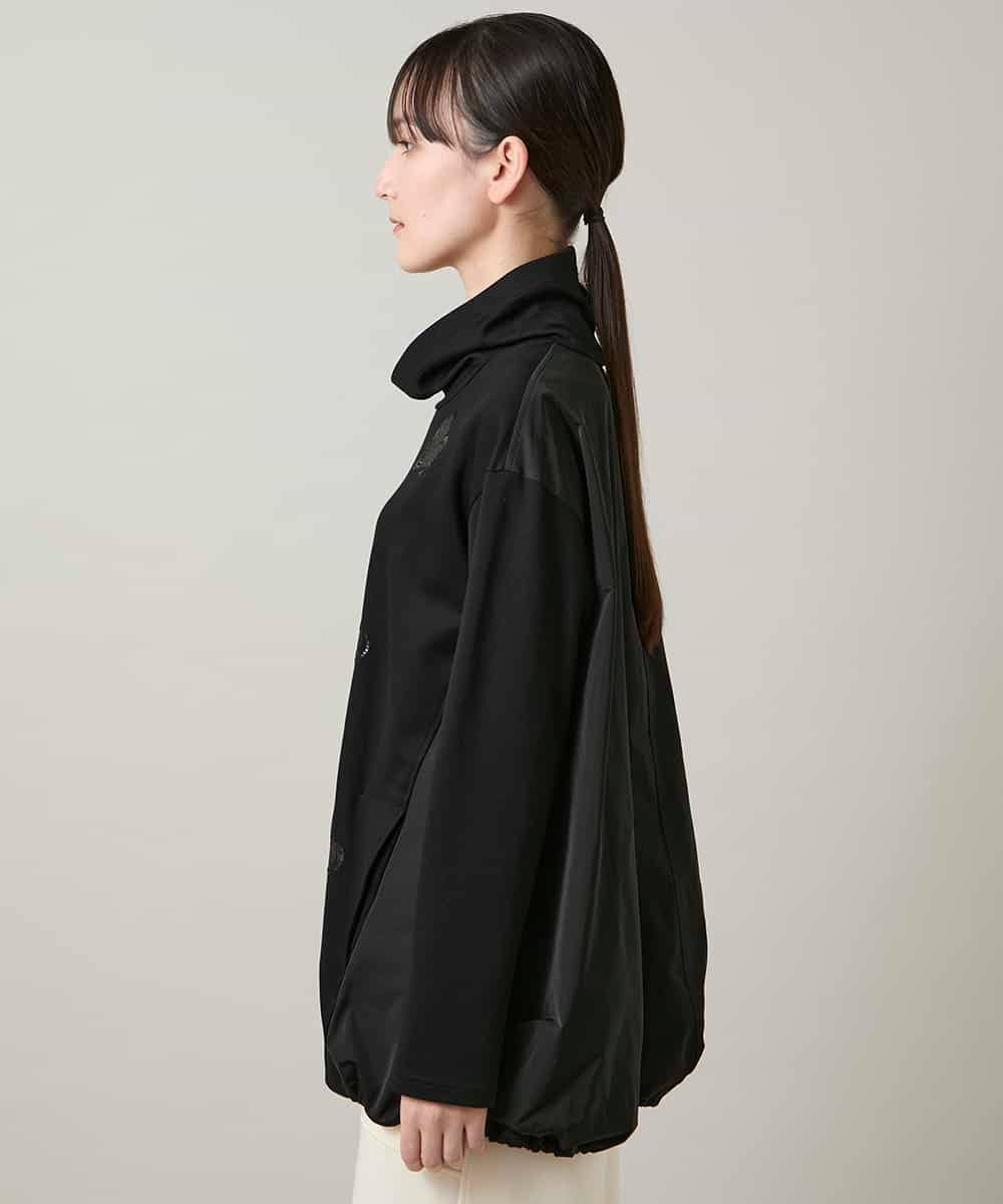 RSPCD10490 TRUNK HIROKO KOSHINO(ヒロココシノ) ハートモチーフドッキングデザインチュニック /日本製/洗える ブラック