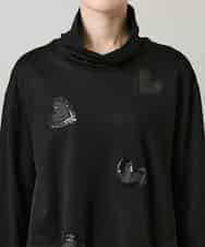 RSPCD10490 TRUNK HIROKO KOSHINO(ヒロココシノ) ハートモチーフドッキングデザインチュニック /日本製/洗える ブラック