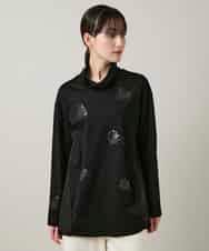 RSPCD10490 TRUNK HIROKO KOSHINO(ヒロココシノ) ハートモチーフドッキングデザインチュニック /日本製/洗える ブラック