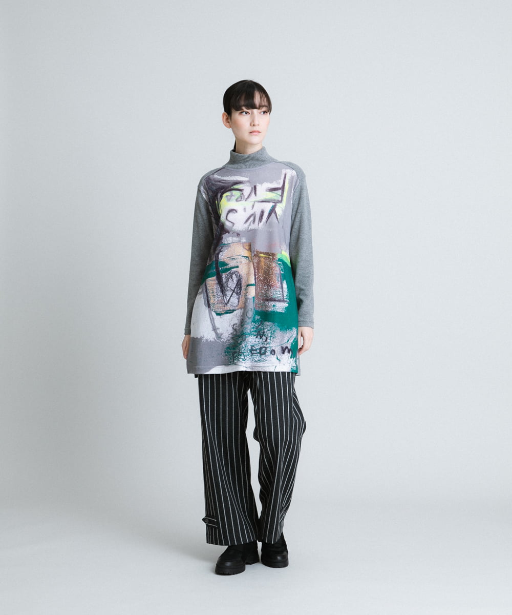 洗濯機で洗える/日本製】グラフィティーダンボールロングTシャツ 
