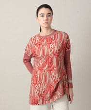 RSPED05490 TRUNK HIROKO KOSHINO(ヒロココシノ) ロゴプリントジョイントリブチュニック /日本製/洗える レッド