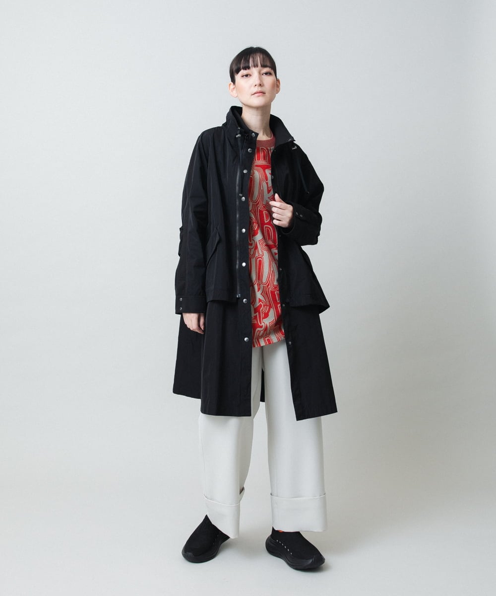 RSPED05490 TRUNK HIROKO KOSHINO(ヒロココシノ) ロゴプリントジョイントリブチュニック /日本製/洗える レッド