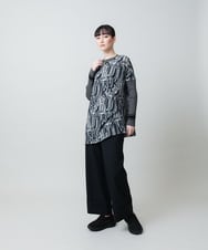 RSPED05490 TRUNK HIROKO KOSHINO(ヒロココシノ) ロゴプリントジョイントリブチュニック /日本製/洗える レッド