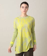 RSPED05490 TRUNK HIROKO KOSHINO(ヒロココシノ) ロゴプリントジョイントリブチュニック /日本製/洗える イエロー