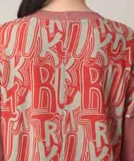 RSPED05490 TRUNK HIROKO KOSHINO(ヒロココシノ) ロゴプリントジョイントリブチュニック /日本製/洗える レッド