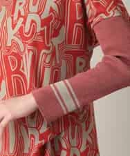 RSPED05490 TRUNK HIROKO KOSHINO(ヒロココシノ) ロゴプリントジョイントリブチュニック /日本製/洗える レッド