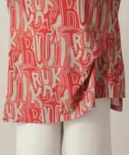 RSPED05490 TRUNK HIROKO KOSHINO(ヒロココシノ) ロゴプリントジョイントリブチュニック /日本製/洗える レッド