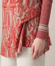 RSPED05490 TRUNK HIROKO KOSHINO(ヒロココシノ) ロゴプリントジョイントリブチュニック /日本製/洗える レッド