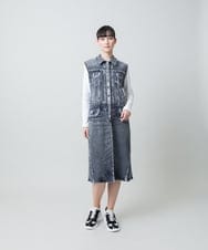 RSPFD03660 TRUNK HIROKO KOSHINO(ヒロココシノ) 【先行予約】立体ストレッチデニムワンピース /日本製/洗える ネイビー