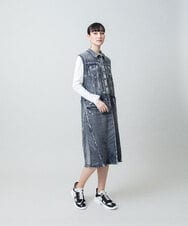 RSPFD03660 TRUNK HIROKO KOSHINO(ヒロココシノ) 【先行予約】立体ストレッチデニムワンピース /日本製/洗える ネイビー