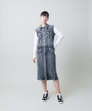 RSPFD03660 TRUNK HIROKO KOSHINO(ヒロココシノ) 【先行予約】立体ストレッチデニムワンピース /日本製/洗える ネイビー