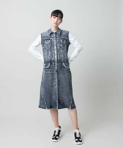 RSPFD03660 TRUNK HIROKO KOSHINO 【先行予約】立体ストレッチデニムワンピース /日本製/洗える