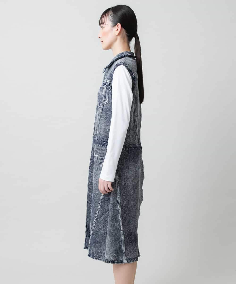 RSPFD03660 TRUNK HIROKO KOSHINO(ヒロココシノ) 【先行予約】立体ストレッチデニムワンピース /日本製/洗える ネイビー