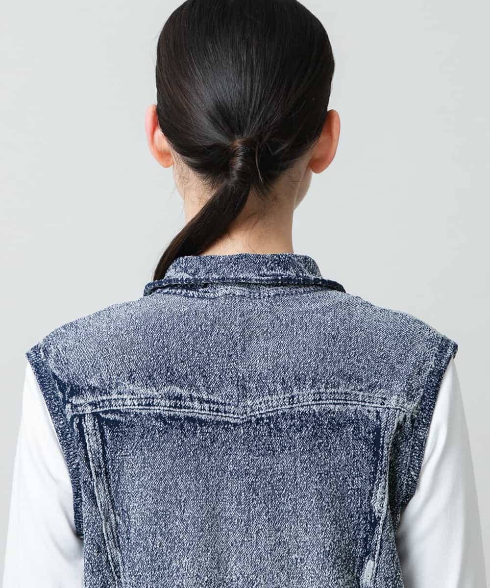 RSPFD03660 TRUNK HIROKO KOSHINO(ヒロココシノ) 【先行予約】立体ストレッチデニムワンピース /日本製/洗える ネイビー