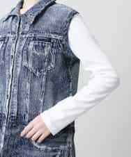 RSPFD03660 TRUNK HIROKO KOSHINO(ヒロココシノ) 【先行予約】立体ストレッチデニムワンピース /日本製/洗える ネイビー