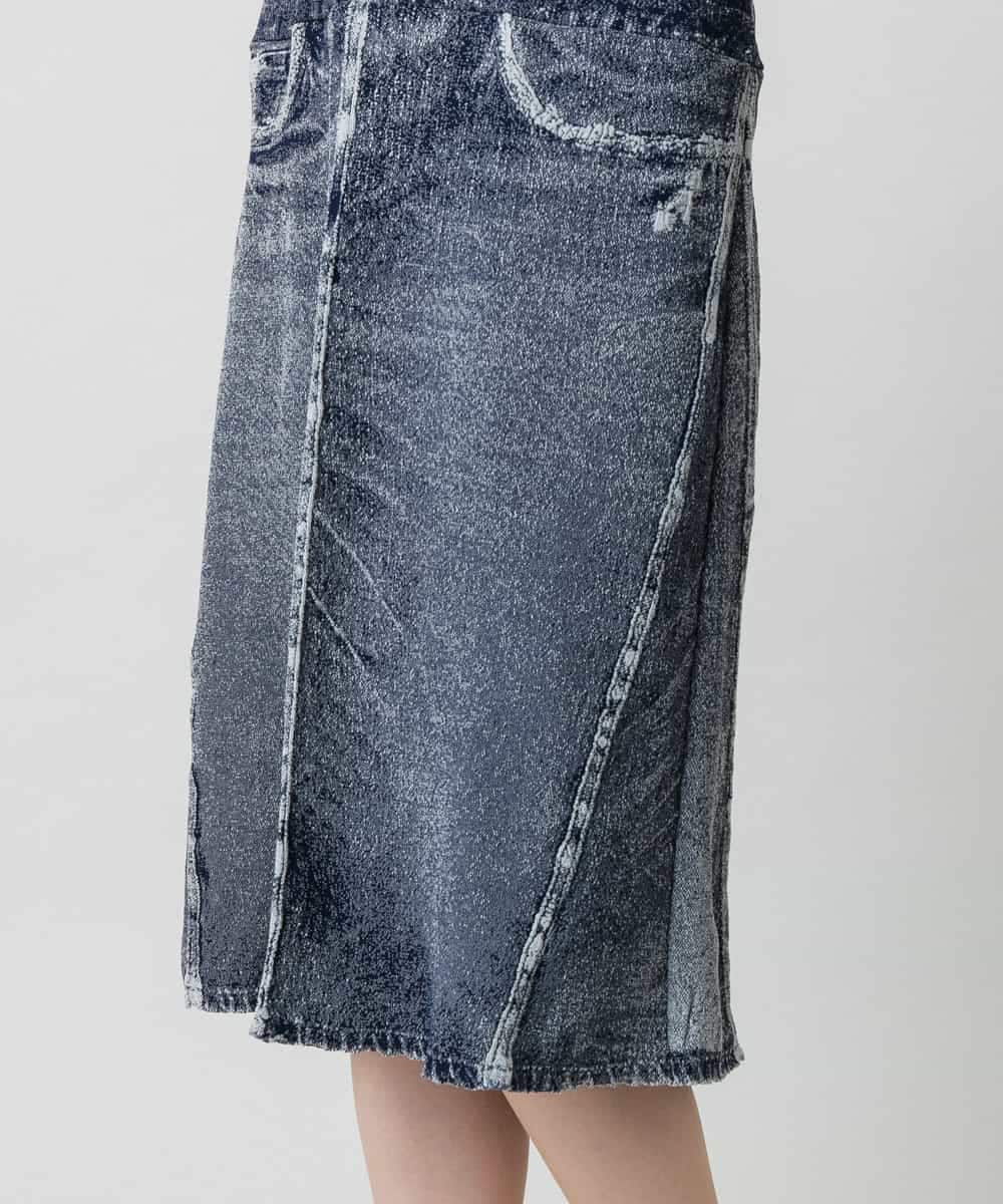 RSPFD03660 TRUNK HIROKO KOSHINO(ヒロココシノ) 【先行予約】立体ストレッチデニムワンピース /日本製/洗える ネイビー