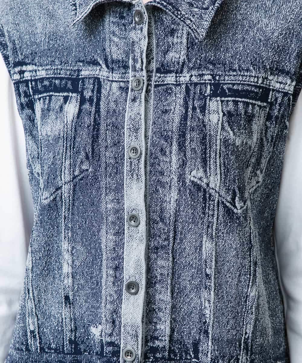 RSPFD03660 TRUNK HIROKO KOSHINO(ヒロココシノ) 【先行予約】立体ストレッチデニムワンピース /日本製/洗える ネイビー