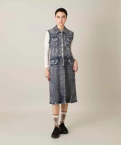 RSPFD03660 TRUNK HIROKO KOSHINO 立体ストレッチデニムワンピース /日本製/洗える