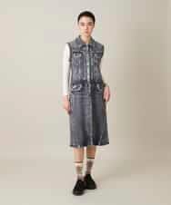 RSPFD03660 TRUNK HIROKO KOSHINO(ヒロココシノ) 立体ストレッチデニムワンピース /日本製/洗える ネイビー