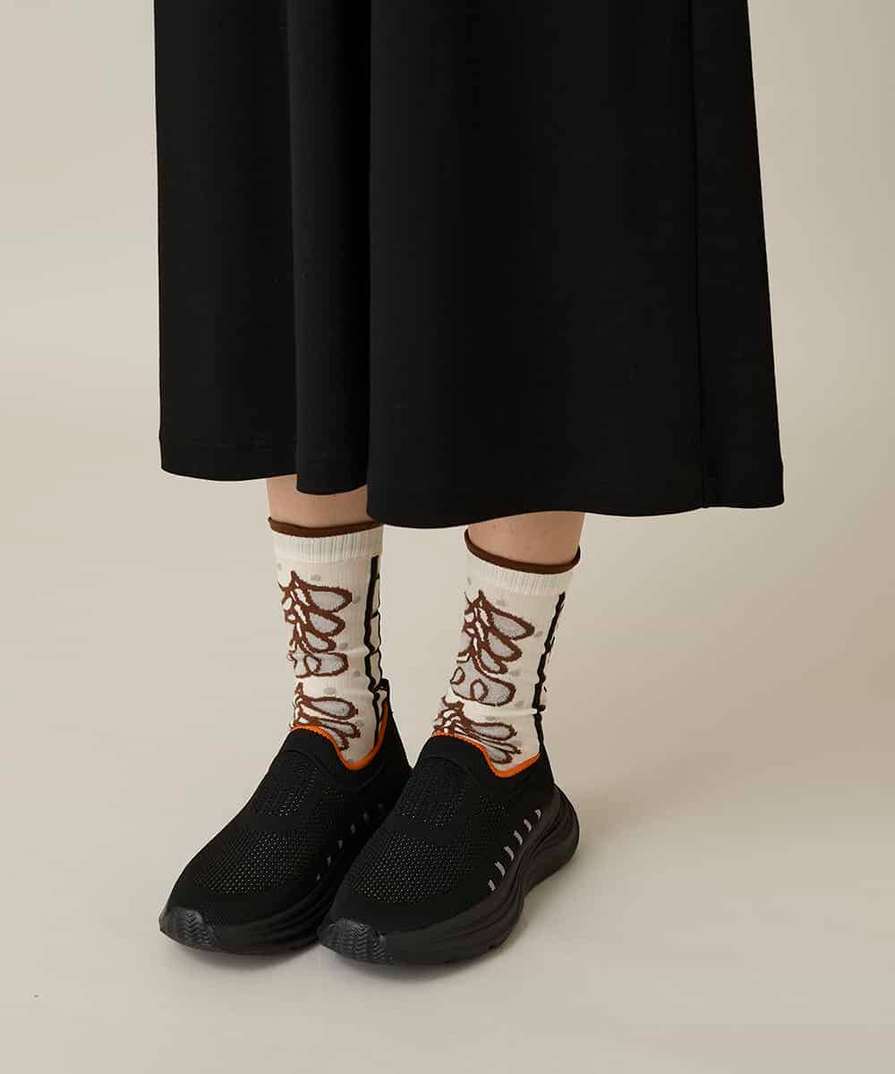 RSPFD12490 TRUNK HIROKO KOSHINO(ヒロココシノ) 異素材ドッキングワンピース/日本製/洗える ブラック