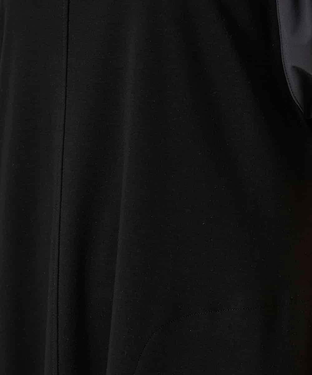 RSPFD12490 TRUNK HIROKO KOSHINO(ヒロココシノ) 異素材ドッキングワンピース/日本製/洗える ブラック