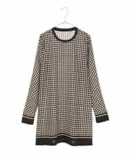 RSPFF30390 TRUNK HIROKO KOSHINO(ヒロココシノ) ファジーチェックチュニックプルオーバー/日本製/洗える ブラック