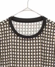 RSPFF30390 TRUNK HIROKO KOSHINO(ヒロココシノ) ファジーチェックチュニックプルオーバー/日本製/洗える ブラック