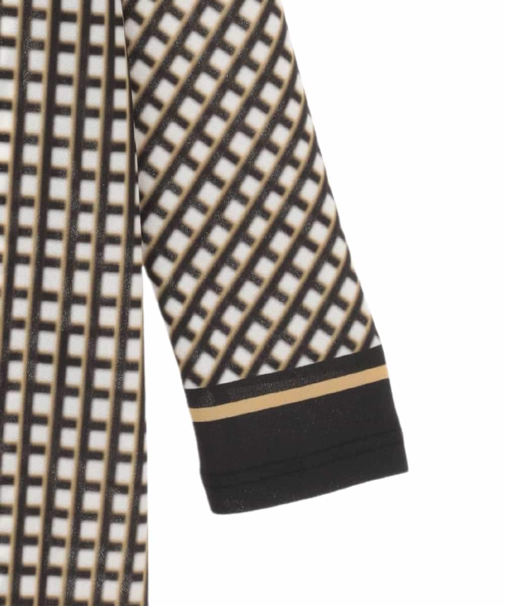 RSPFF30390 TRUNK HIROKO KOSHINO(ヒロココシノ) ファジーチェックチュニックプルオーバー/日本製/洗える ブラック