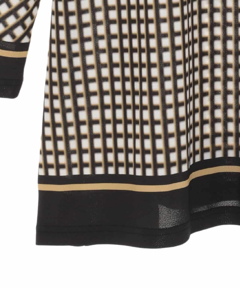 RSPFF30390 TRUNK HIROKO KOSHINO(ヒロココシノ) ファジーチェックチュニックプルオーバー/日本製/洗える ブラック