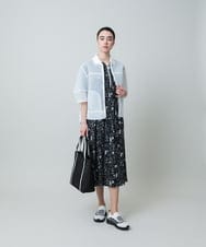 RSPGA10540 TRUNK HIROKO KOSHINO(ヒロココシノ) モチーフ総柄プリントワンピース /日本製/洗える ブラック