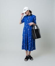 RSPGA10540 TRUNK HIROKO KOSHINO(ヒロココシノ) モチーフ総柄プリントワンピース /日本製/洗える ブラック