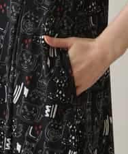 RSPGA10540 TRUNK HIROKO KOSHINO(ヒロココシノ) モチーフ総柄プリントワンピース /日本製/洗える ブラック