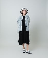 RSPGA16430 TRUNK HIROKO KOSHINO(ヒロココシノ) シアーラインリブアクセントワンピース /日本製/洗える ブラック